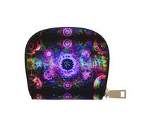 Art Colorful Femmes PU Cuir Shell Card Bag Credit Card Clip Leather Zipper Wallet Coin Purse Storage Bag, blanc, Taille unique