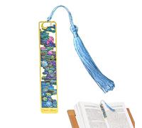 Art Colorful Flower Charm Bookmark - Aesthetic Leafclip, Single Garden Pointer for Script Study, Decorative Keepsake with Enamel Inlay, Giftware, Ornate Placeholder for Teens, Scholars and Staff