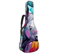 Art Colorful Rhino 27 Sac pour guitare acoustique avec 2 poches, bandoulière réglable et crochet arrière, convient pour guitares électriques, basses et guitares classiques, Art Colorful Rhino,