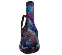 Art Colorful Starry Rabbit Sac pour guitare acoustique 106,7 cm avec bandoulière réglable et crochet arrière, convient pour guitares électriques, basses, guitares classiques, ukulélé, Lapin étoilé