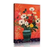 Art contemporain Impressions abstraites sur toile Esthétique florale Art mural Nature morte colorée de fleurs et vases Décoration de l’intérieur Posters muraux du salon Cadre intérieur 40x56cm