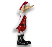 ART-CRAFT Canard en bois, décoration de jardin, statuette en bois de bambou et teck, peinte à la main, hauteur 25 cm