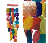 ART-CRAFT Capiz Chaîne en coquillage multicolore pour décoration de fenêtre ou de salon, décoration de jardin, longueur 70 cm