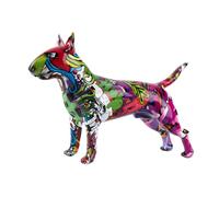 Art Créatif Simple Coloré Bull Terrier Ornements Statue Résine Animal de Compagnie Chien Figurine Artisanat Décoration pour la Maison Couleur Moderne Bureau de Bureau Artisanat (G861 RB)
