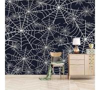 Art Créatif Simple De Toile D'Araignée Noire Et Blanche Papier Peint 3D Installation Facile Intissé Tapisserie Bureau Salon Canapé Chambre Décoration Murale-430cm×300cm