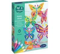 Art & Créations Mobile Vitrail - SENTOSPHERE - Papillons - Activité Créative facile et utile pour décoration - Dès 4 ans