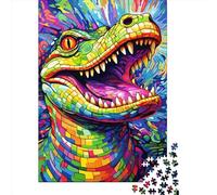 Art Crocodile Puzzle 1000 Pieces Cadeau Unique Jeu Éducatif Challenge Toy À De Qualité Supérieure Peinture Art pour Adultes Et Enfants 1000pcs (75x50cm)