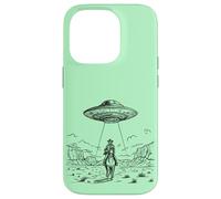 Art croisé de Science-Fiction Western Cowboy UFO Coque pour iPhone 14 Pro