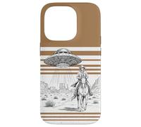 Art croisé de Science-Fiction Western Cowboy UFO Coque pour iPhone 14 Pro