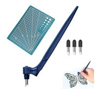 Art Cutting Tool For Craft,Couteau pour Loisirs Créatifs,Outils de Coupe D'artisanat,1 Tapis de découpe,1 Couteau Stylo Artisanal pour Scrapbooking,Sculpture,Bricolage,Bleu,15°/30°/45°