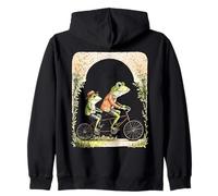 Art Cycliste fantaisiste de Grenouilles Vintage sur Un vélo Tandem Sweat à Capuche