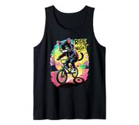 Art Cycliste Urbain Black Cat BMX Rider Ride The Night Débardeur