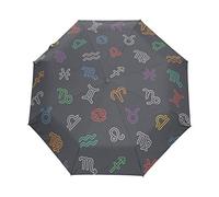 Art D’Impression De Signe De Zodiaque Parapluie Pliant Ouverture et Fermeture Automatique Protection UV Parapluies Pliant Coupe-Vent Ultra-léger pour Voyager Plage Femmes Enfants Fille