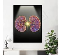 Art D'Anatomie Du Rein, Étudiant En Médecine, Décoration De Bureau Médical, Décoration De Bureau D'Urologue Rénal, Affiches, Impressions, Art Mural, Peinture Sur Toile, Images Murales 50X70Cm Sans Cad
