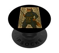 Art d'anime Japonais Vintage Ninja Fox Warrior Ukiyo-e PopSockets PopGrip Adhésif
