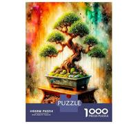 Art d'arbre bonsaï 1000 Pièces Pack Puzzle Sérénité de la Nature Puzzle Adultes Carton Extra-épais - Anti-Stress Et Voyage, Cadeau De Noël pour 12 Ans Et Plus 52x38cm/1000pcs