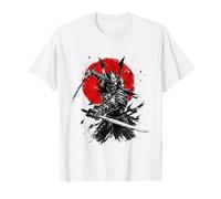 Art d'armure à l'encre Red Sun Samurai Warrior Twin Katana T-Shirt
