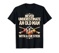 Art de Billard Amusant pour Grand-père Homme Amateur de Billard T-Shirt