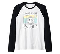 Art de caméra « J'adore Te Voir Sourire » Manche Raglan