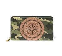 Art De Camouflage Portefeuille Zipper Long Bourse en Cuir Véritable avec Titulaire de la Carte de Crédit pour Téléphone Femmes Fille Hommes