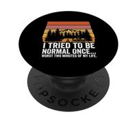 Art de Caravane de Camping rétro Amusant « J'Ai essayé d'être Normal Une Fois » PopSockets PopGrip Adhésif