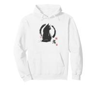 Art de Chat Japonais Vintage Sumi-e Enso Circle Cool Looking Sweat à Capuche