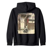 Art de Chat Japonais Vintage Sumi-e Samurai Cool Looking Sweat à Capuche
