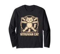 Art de Chat vitruvien Anatomie féline Funny Kitty Lover Manche Longue
