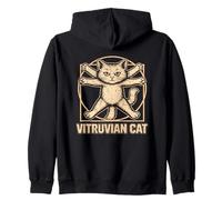 Art de Chat vitruvien Anatomie féline Funny Kitty Lover Sweat à Capuche
