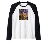 Art de Chien Cocker Spaniel sur Le Drapeau américain du 4 Juillet de l'Amérique Manche Raglan