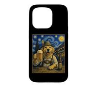 Art de Chien Golden Retriever Buvant de la bière Allemande Coque pour iPhone 15 Pro