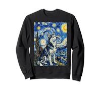 Art de Chien Husky de Sibérie Van Gogh Nuit étoilée Sweatshirt