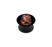 Art de Chihuahua Ludique avec Fond Volcanique PopSockets PopGrip Adhésif