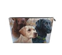 Art de Chiot de Chien de Labrador Retriever, Trousse de Toilette Trousse de Maquillage Sac à cosmétiques Trousse de Toilette de Voyage Portable