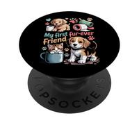 Art de Chiot Mignon de Mon Premier ami en Fourrure PopSockets PopGrip Adhésif