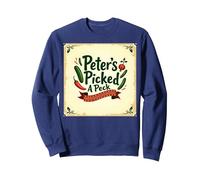 Art de comptines Picked A Peck de Peter Sweatshirt, Unisexe pour Adultes, Bleu Marine, XL