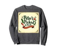 Art de comptines Picked A Peck de Peter Sweatshirt, Unisexe pour Adultes, Chiné Foncé, XL