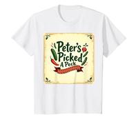 Art de comptines Picked A Peck de Peter T-Shirt, Enfant, Blanc, 10 Ans