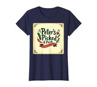 Art de comptines Picked A Peck de Peter T-Shirt, Femme, Bleu Marine, M