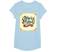 Art de comptines Picked A Peck de Peter T-Shirt, Fille, Bleu Céleste, XS