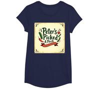 Art de comptines Picked A Peck de Peter T-Shirt, Fille, Bleu Marine, XS
