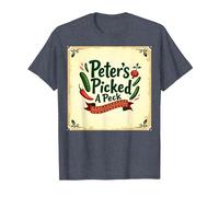 Art de comptines Picked A Peck de Peter T-Shirt, Homme, Bleu Chiné, S