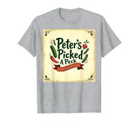 Art de comptines Picked A Peck de Peter T-Shirt, Homme, Gris Chiné, XL
