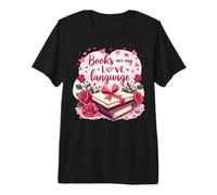 Art de Conception de Langue Amateur de Livre de Saint-Valentin T-Shirt Haut de Gamme