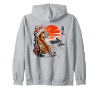 Art de Courage Japonais Majestic Tiger Fuji Sakura Sweat à Capuche