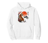Art de Courage Japonais Majestic Tiger Fuji Sakura Sweat à Capuche