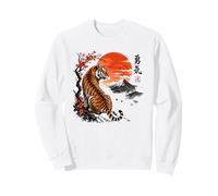 Art de Courage Japonais Majestic Tiger Fuji Sakura Sweatshirt