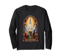 Art de dévotion en mosaïque catholique Notre-Dame Marian Apparition Manche Longue