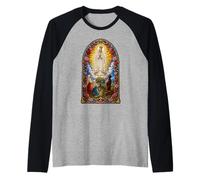 Art de dévotion en mosaïque catholique Notre-Dame Marian Apparition Manche Raglan