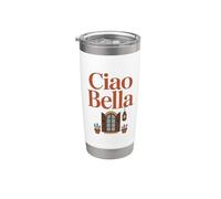 Art de fenêtre vintage Ciao Bella Italie Gobelet isotherme en acier inoxydable double paroi